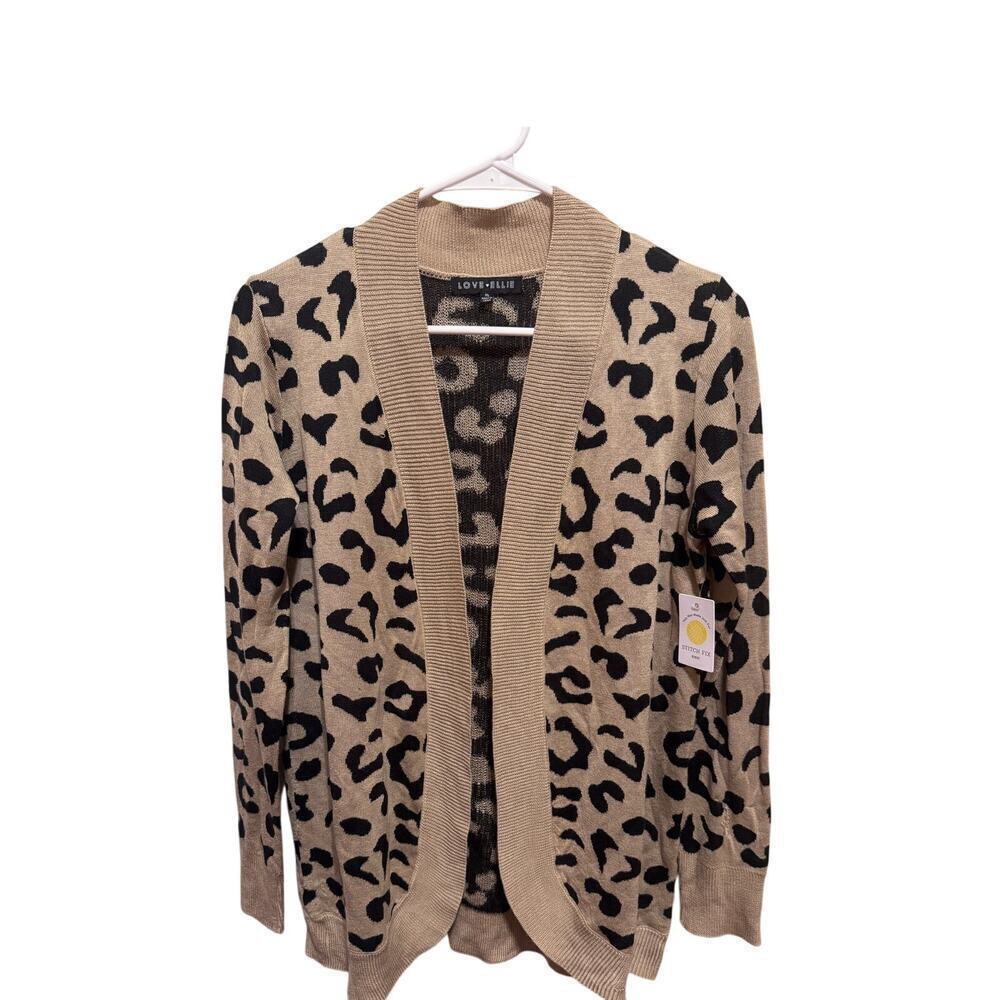 Love Ellie Animal Leopard Print Open Front Cardigan Lightweight Sweater Kids XL - Picture 1 of 9